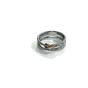 3/$39-Crossover X Infinity Gold Silver Ring Size 8- Fashion Jewelry